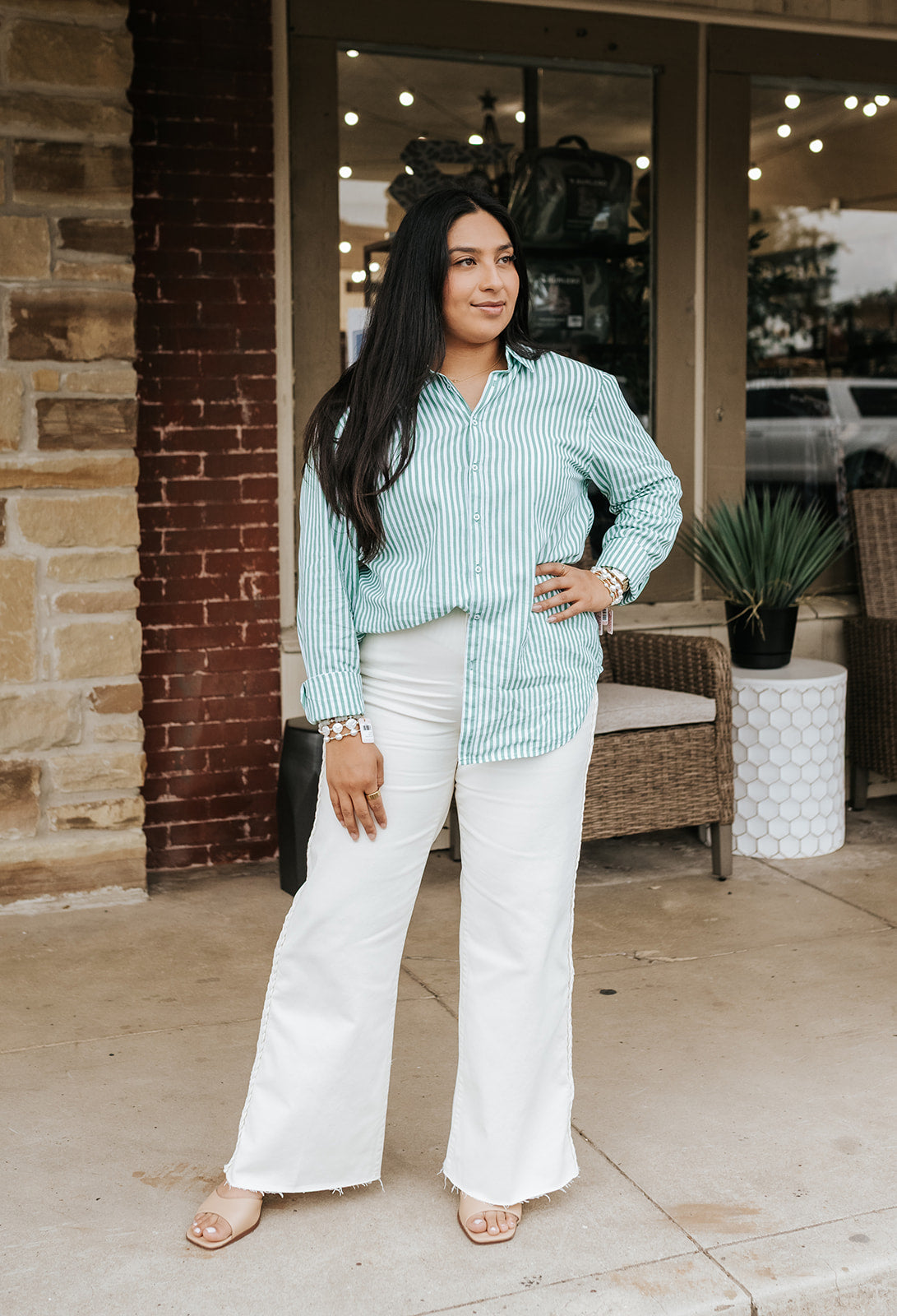 Cream Fiona Wide Leg Jean