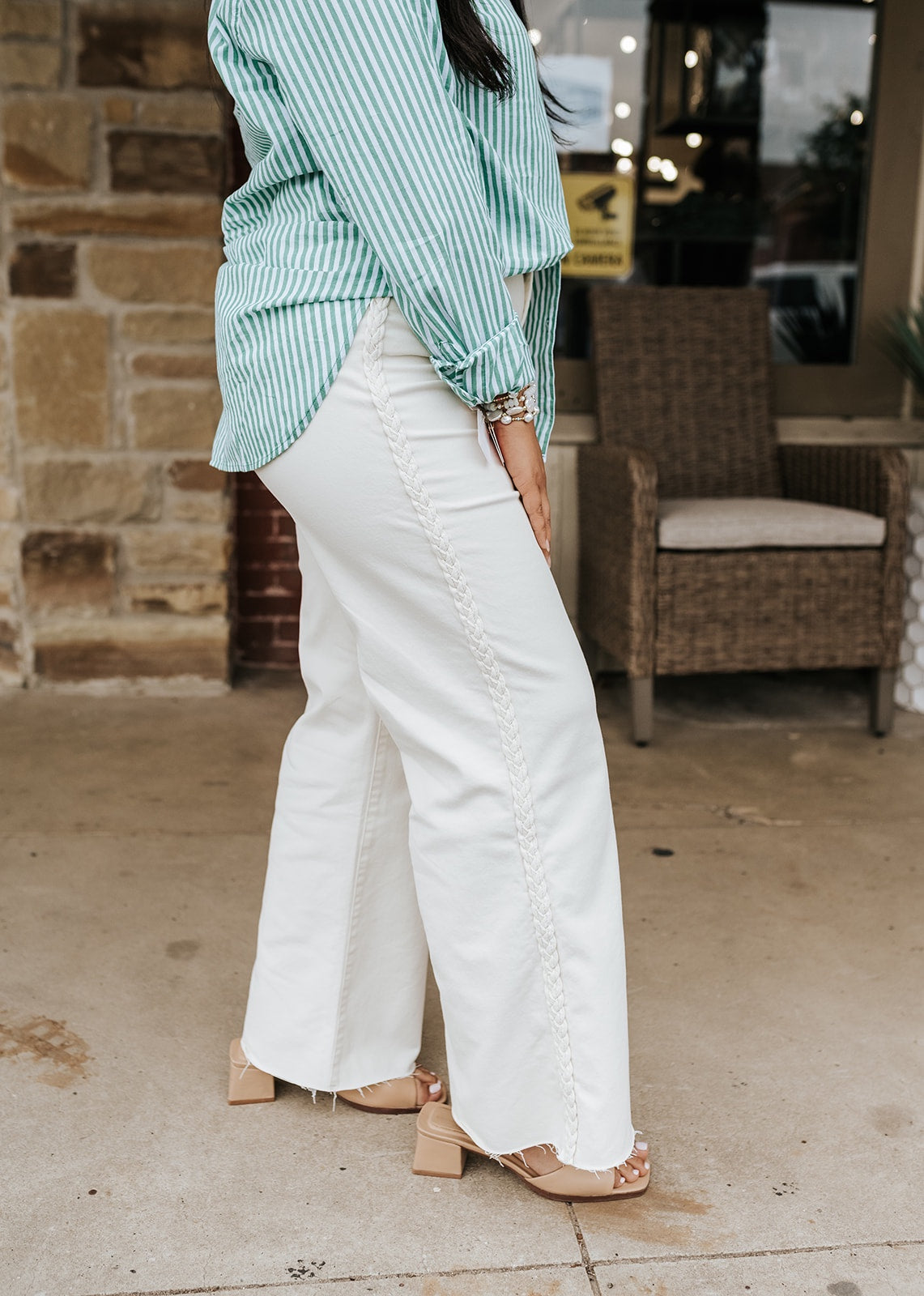 Cream Fiona Wide Leg Jean