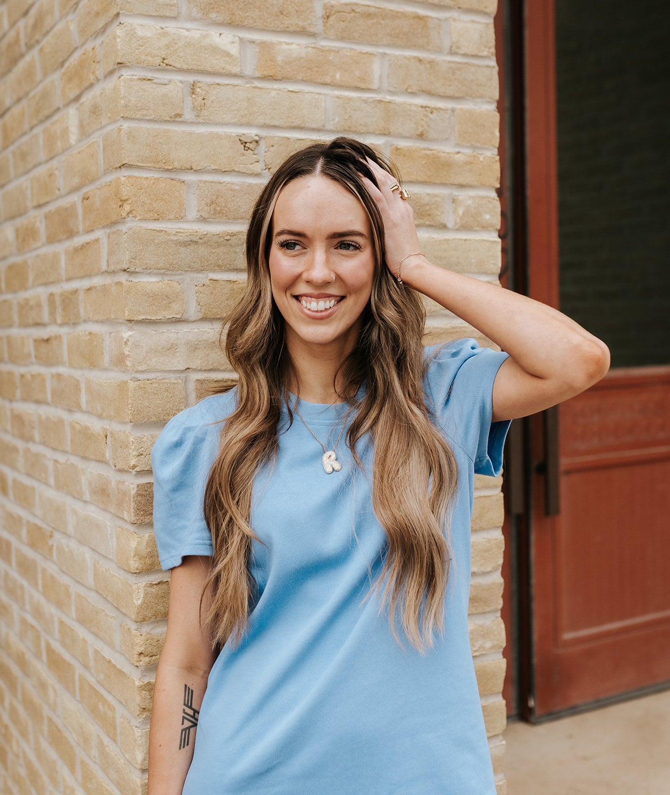 Blue Carolina T-Shirt Dress