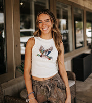 Bedazzled Duck Cropped Tank Top