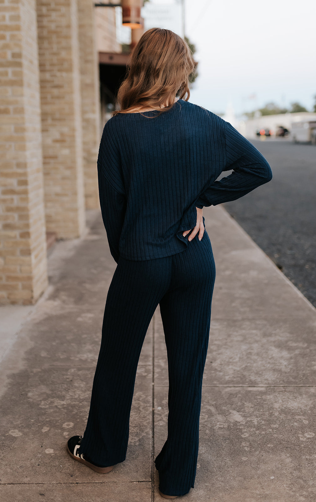 Elfie Rib Long Sleeve Top Blue Sapphire ZLT254774