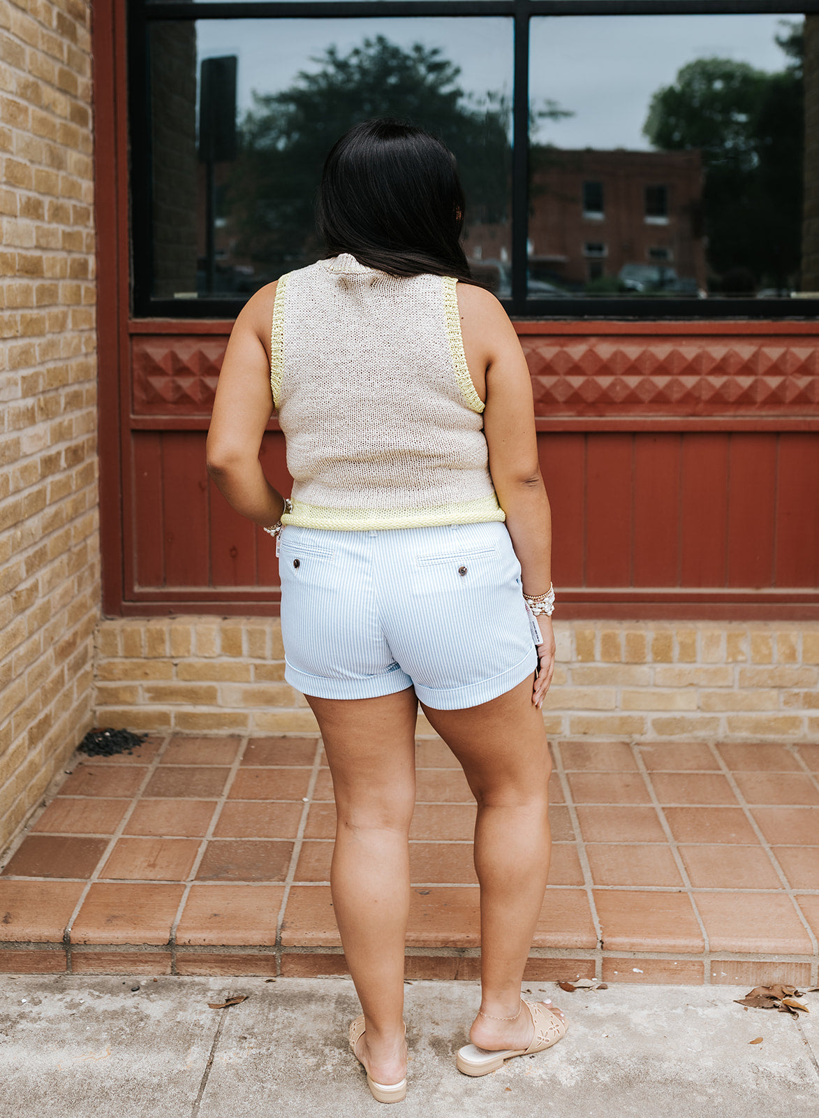 Wax Yellow Stripe Bayla Sleeveless Top