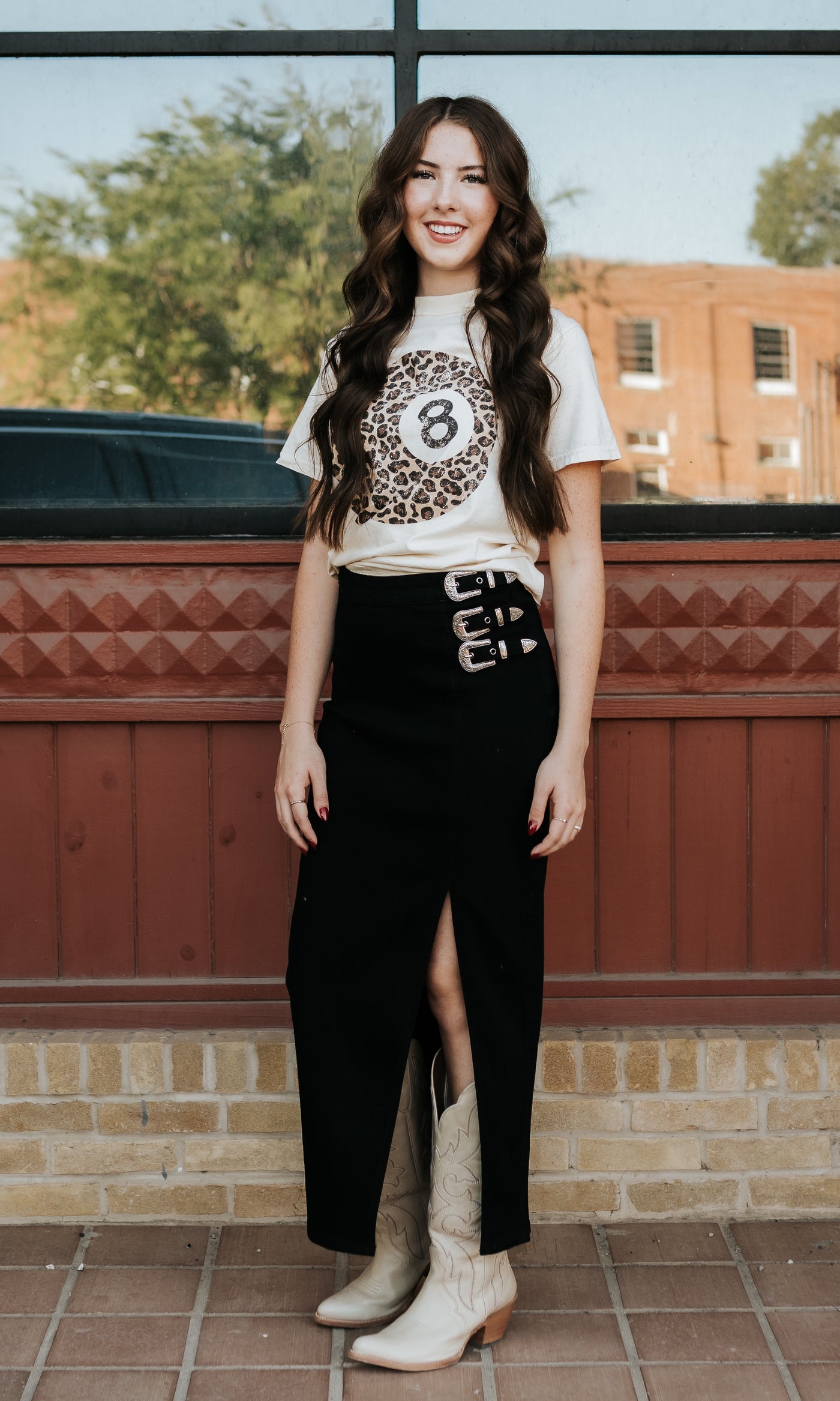 Rock & Roll Women's Denim Maxi Skirt Black BW69D07224