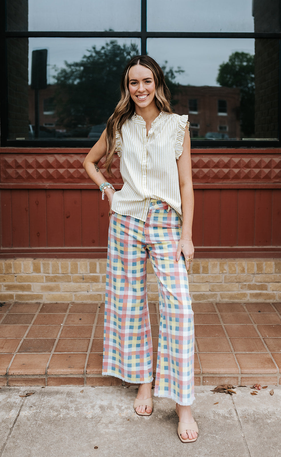 Lemon Stripe Lucia Sleeveless Top