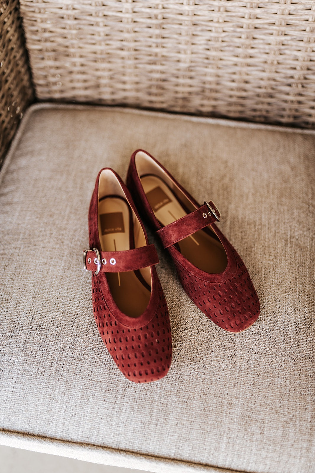 Dolce Vita Mikela Berry Perforated Suede Flats