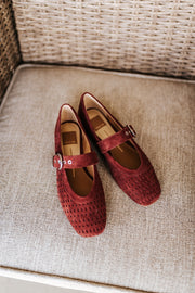 Dolce Vita Mikela Berry Perforated Suede Flats