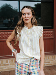 Lemon Stripe Lucia Sleeveless Top