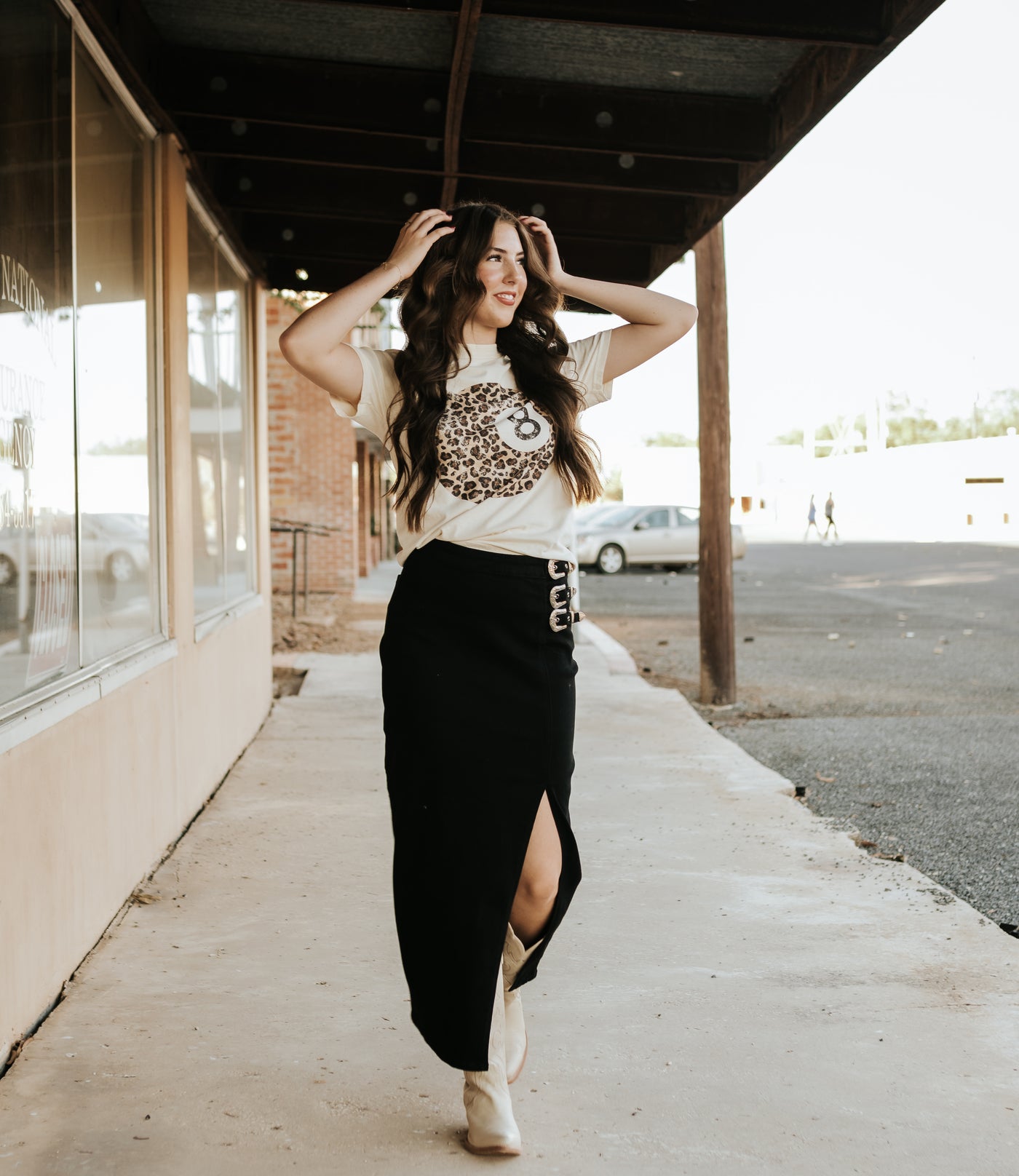 Rock & Roll Women's Denim Maxi Skirt Black BW69D07224