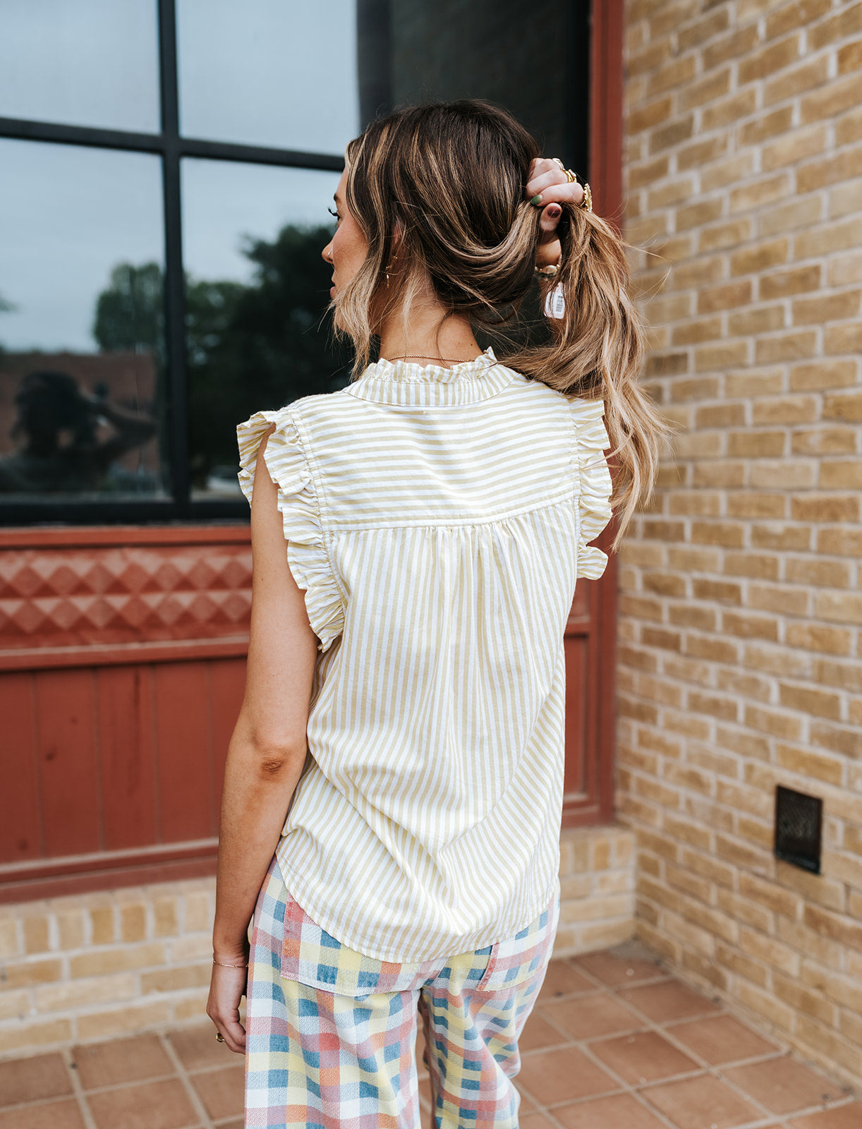 Lemon Stripe Lucia Sleeveless Top