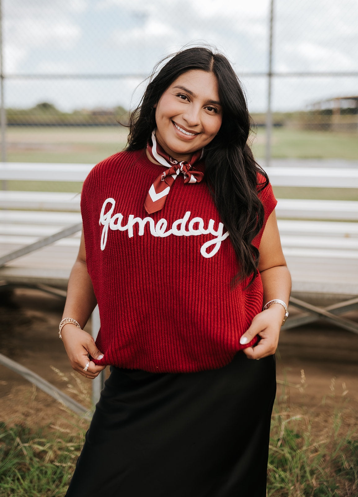 Burgundy Gameday Embroidered Sweater Vest CSW10210-1
