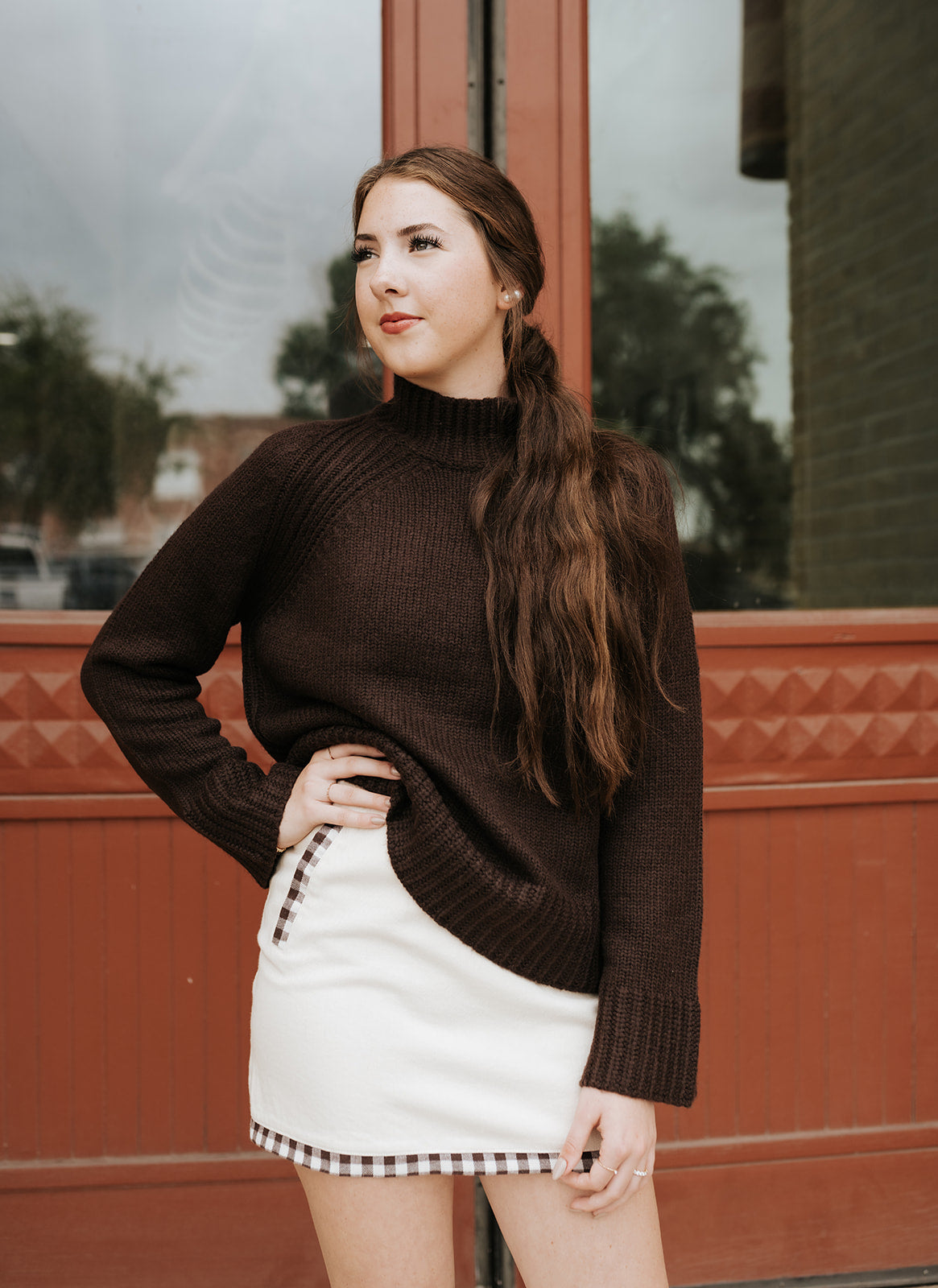 Emerge Funnel Neck Sweater Chocolate Cherry ZW254539