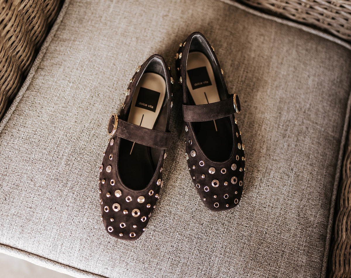 Dolce Vita Mella Stud Java Suede Flats