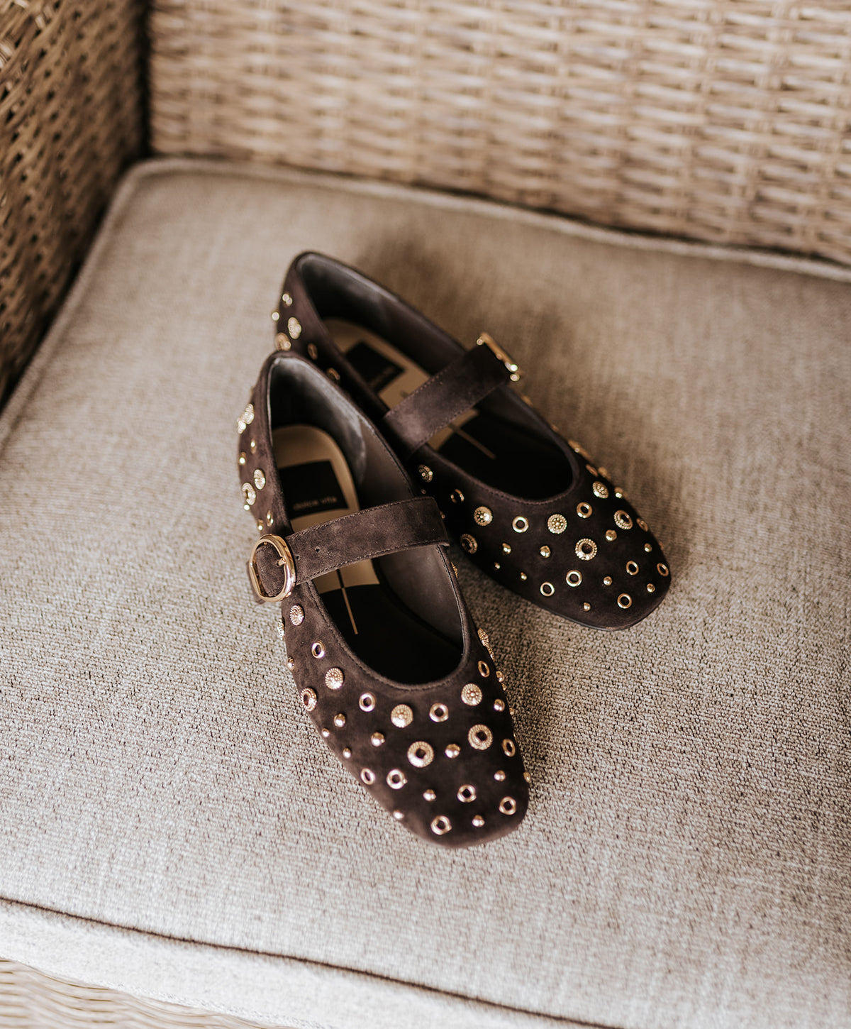 Dolce Vita Mella Stud Java Suede Flats