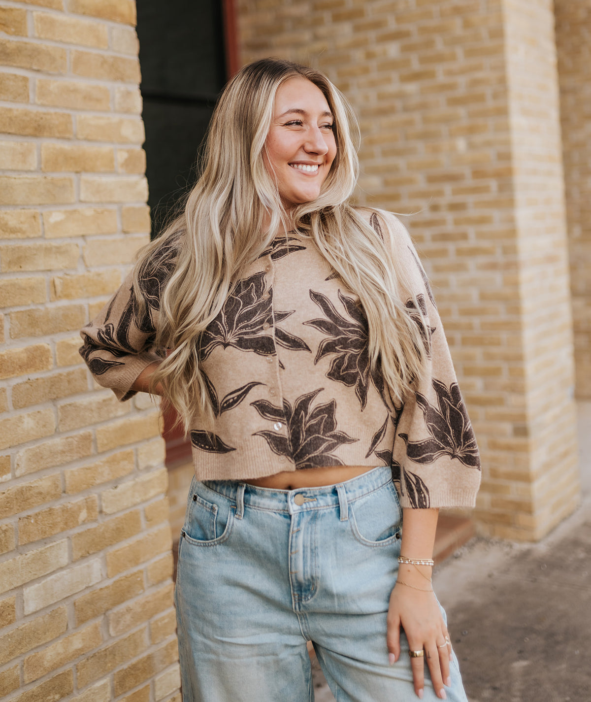 Valor Floral Cardigan Soft Ecru ZW263311