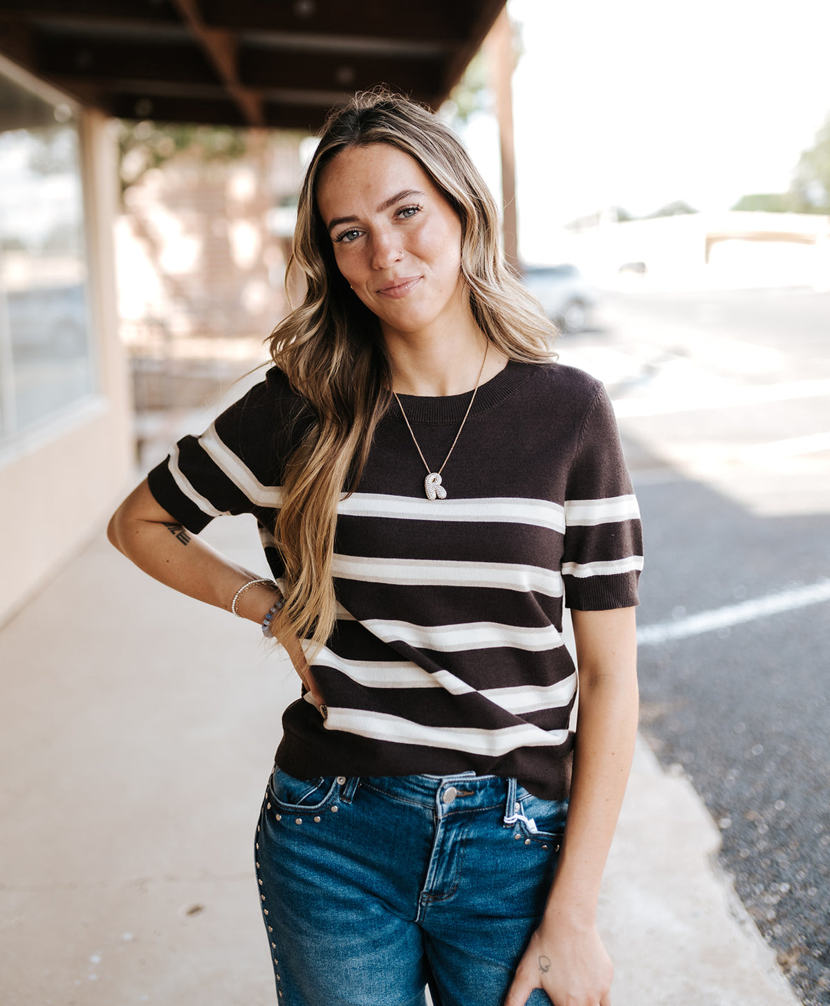 Shaved Chocolate Amaris Short Sleeve Sweater