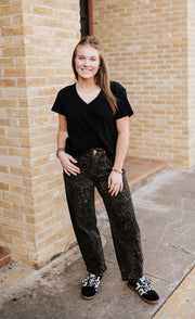 Rock & Roll  Leopard Print Barrel Jeans BWBHD09751