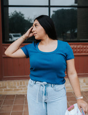 Navy Peony Jurnee Tee