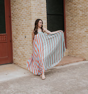 Mint Sage Serafina Striped Maxi Dress JD47874