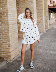 Ivory/Black Polka Dot Crop & Skort Set