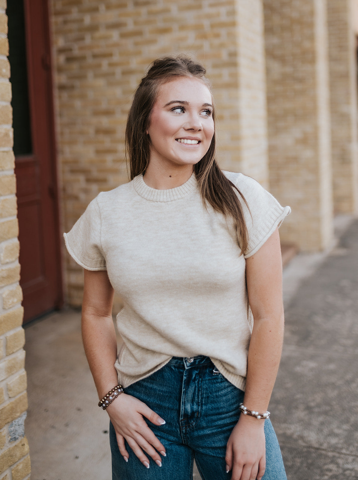 Stone Short Sleeve Crewneck Sweater SW11709