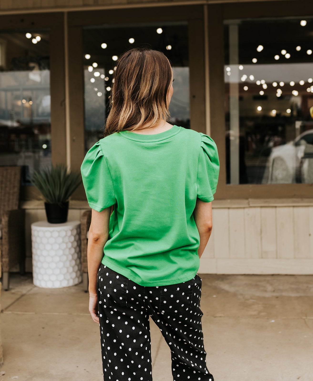 Green Pleat Sleeve Larissa Tee