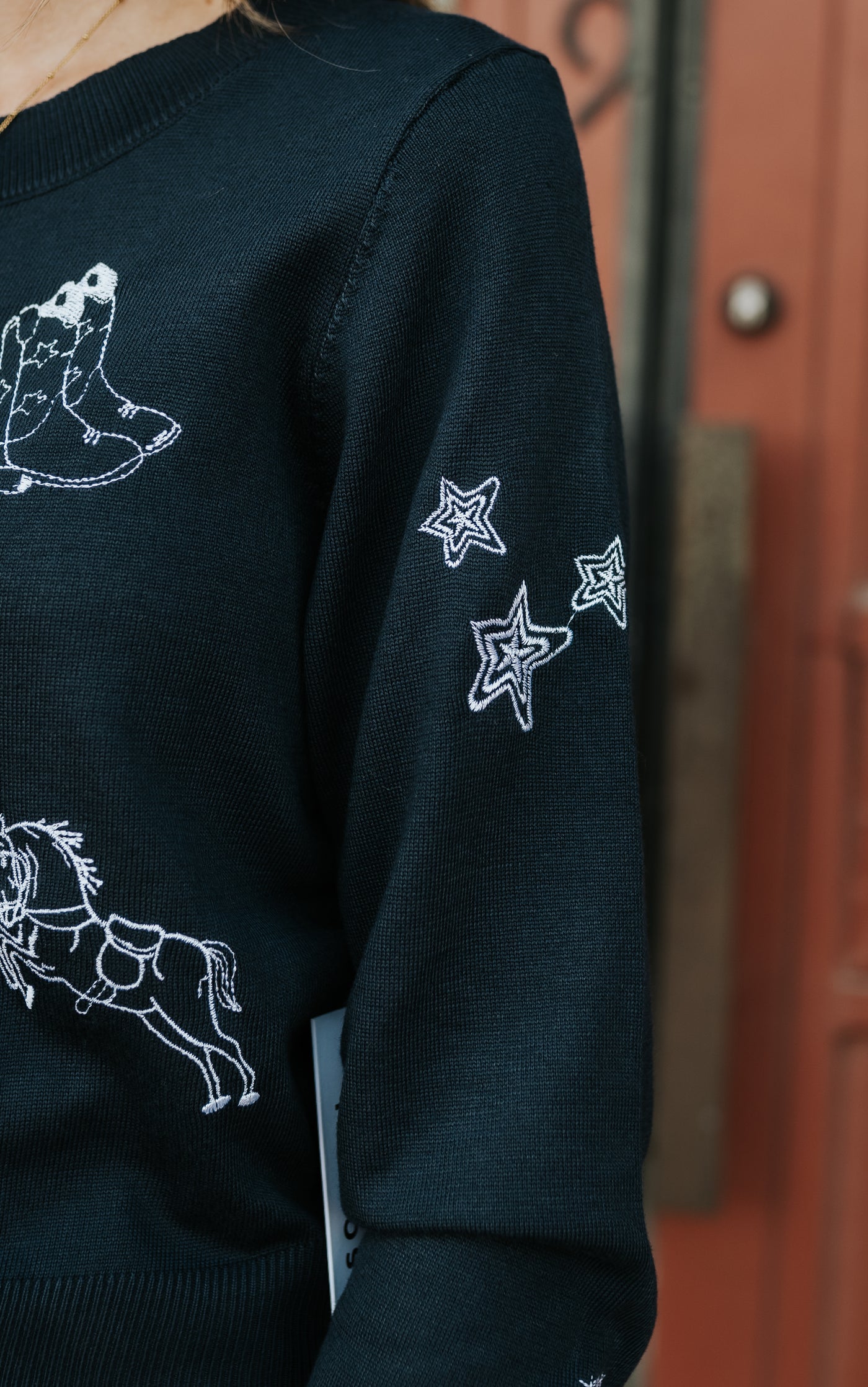 Navy Embroidered Detail Cardigan