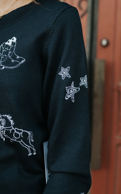 Navy Embroidered Detail Cardigan