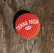 Gingham Texas Tech Game Day Button 1060