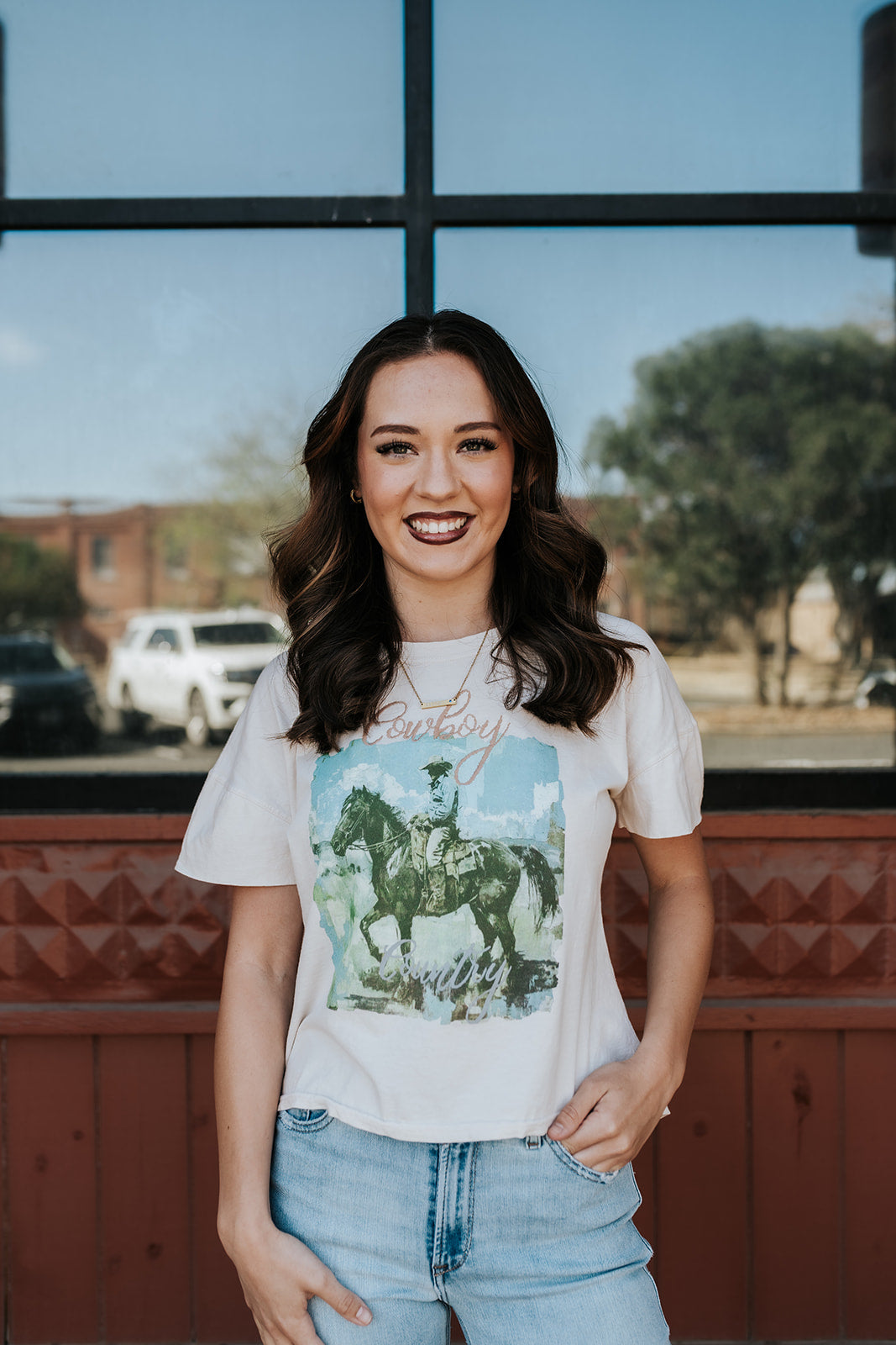 Natural Cowboy Country Hi-Lo Tee