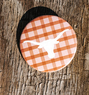 University of Texas Gingham Button
