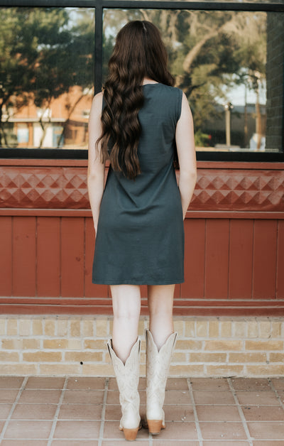 Vintage Black 1976 Tank Dress 20014-R108