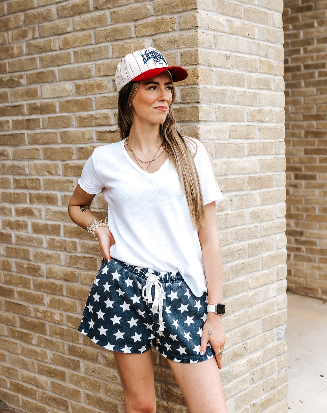 Navy/White Star Drawstring Shorts SP2938E