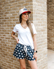 Navy/White Star Drawstring Shorts SP2938E