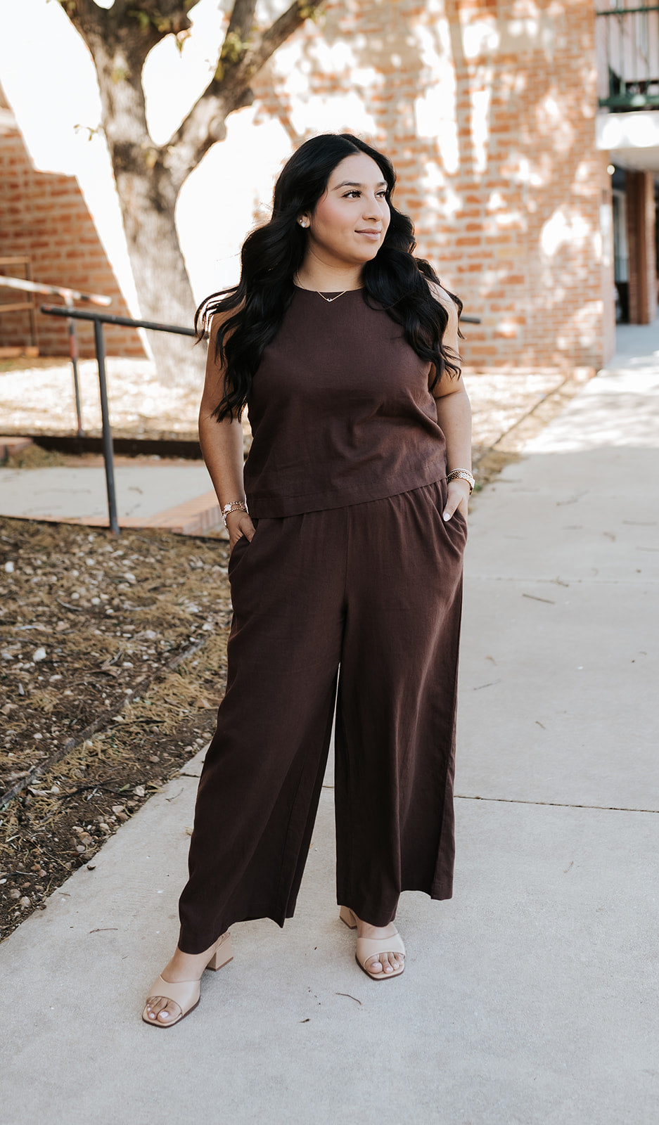 Scout Linen Pant Chocolate Cherry ZP261575