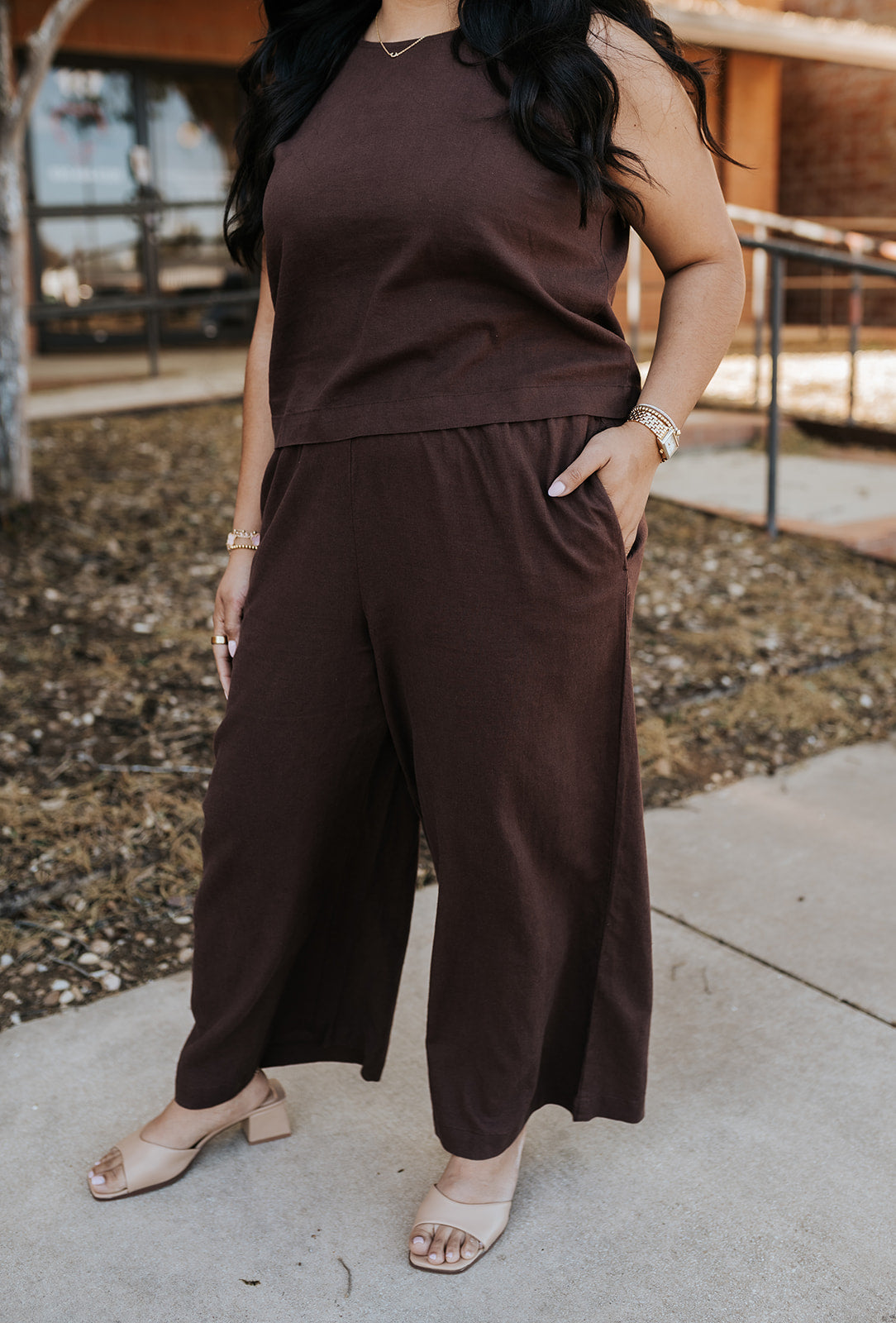 Scout Linen Pant Chocolate Cherry ZP261575