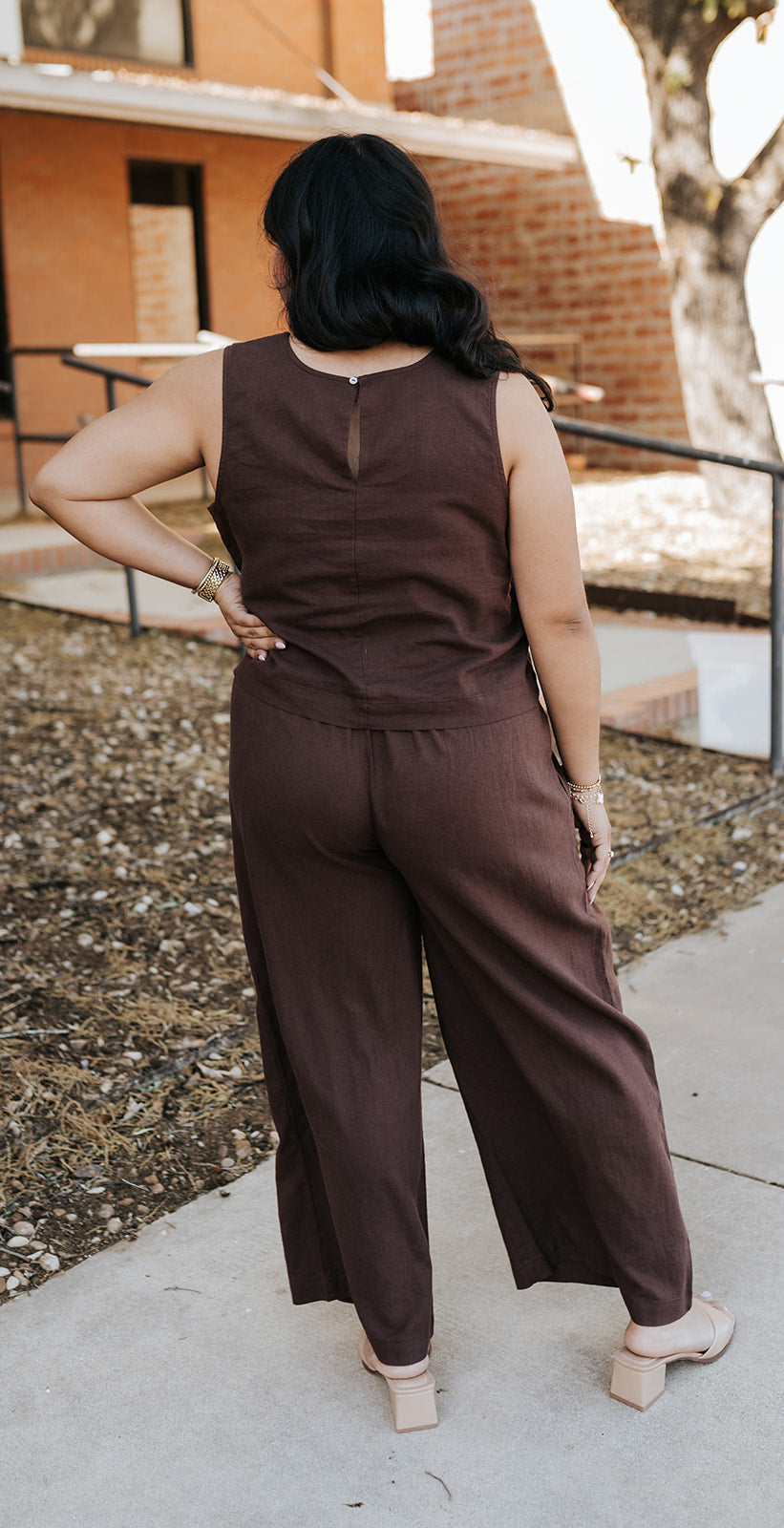 Scout Linen Pant Chocolate Cherry ZP261575