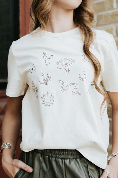 Cream Graphic Tee TBT1288C