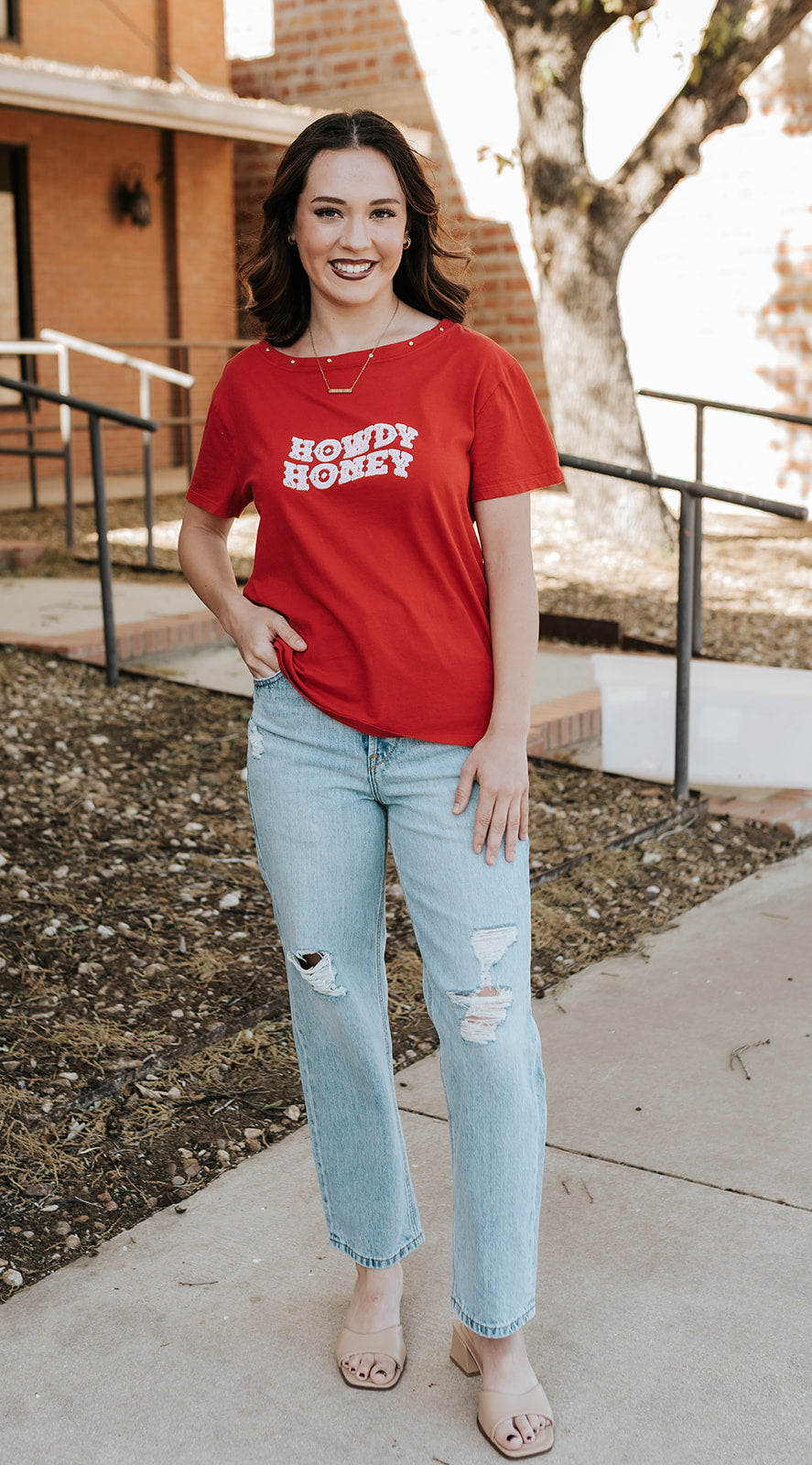 Red Howdy Honey Boy Tee