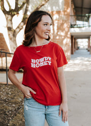 Red Howdy Honey Boy Tee