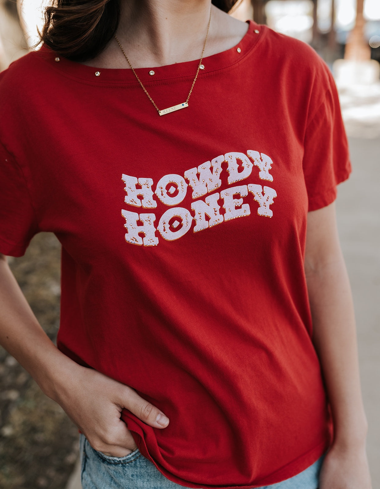 Red Howdy Honey Boy Tee