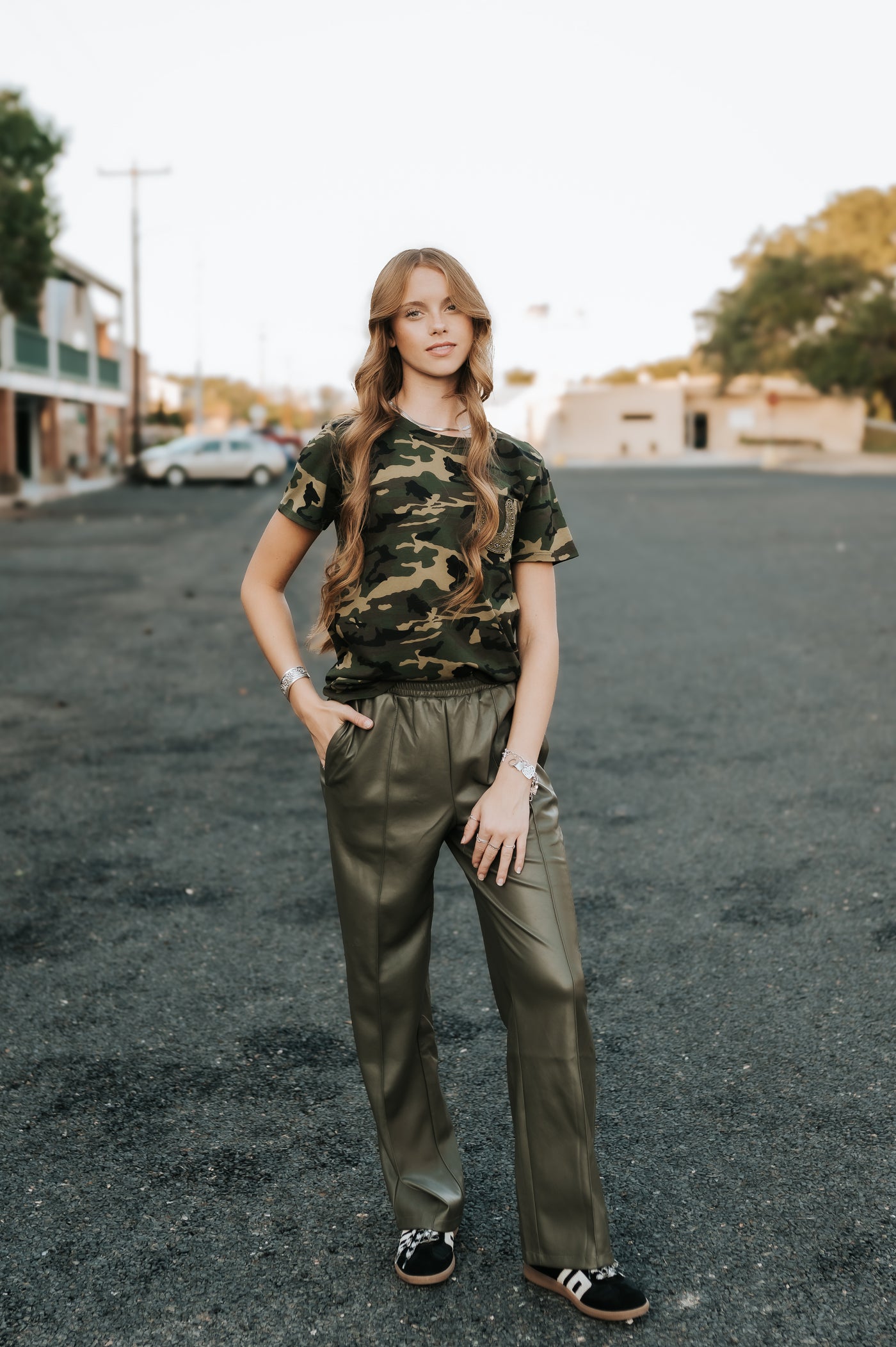 Pine Elastic WB Vegan Leather Pants FL2374
