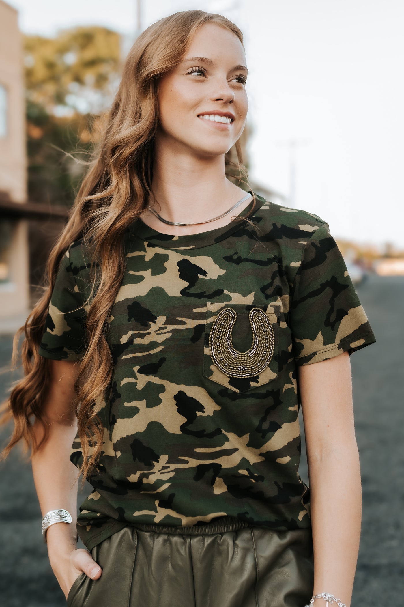 Lucky Lizzy Camo Tee M2501Q