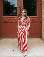 Red Striped Fia Dress S2498D
