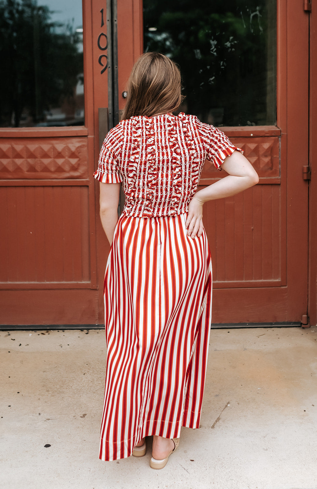 Red Striped Fia Dress S2498D