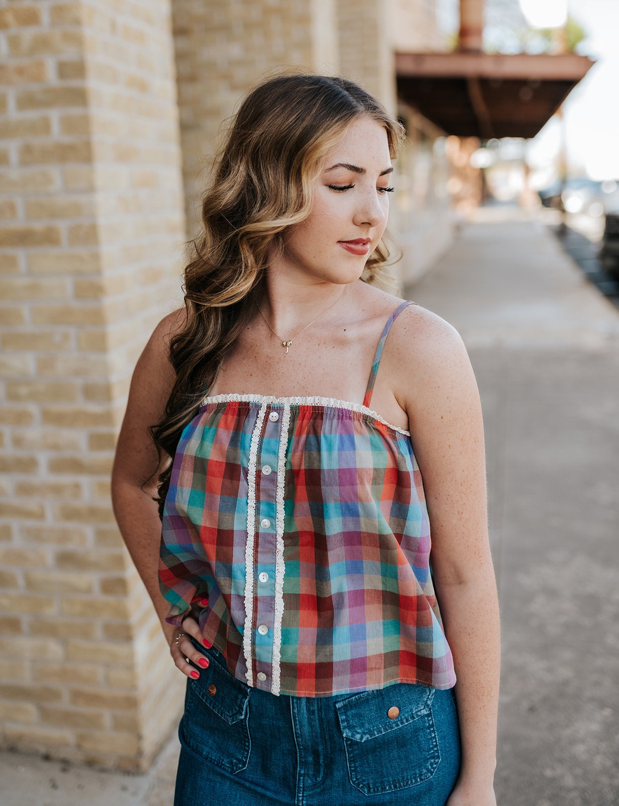 Plaid Cami Top WL25-12206