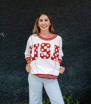 Red/Ivory USA Sweatshirt SW10560LL