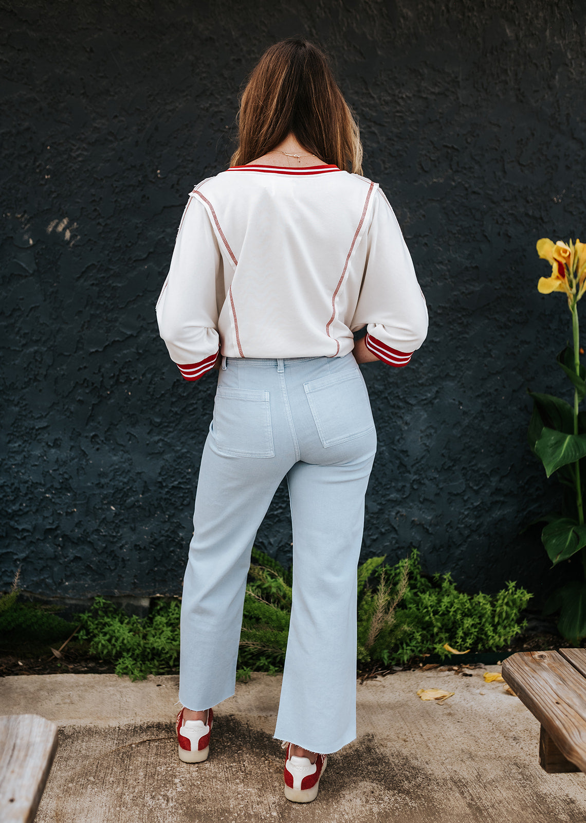 Light Denim Straight Wide Leg Pants MMP623