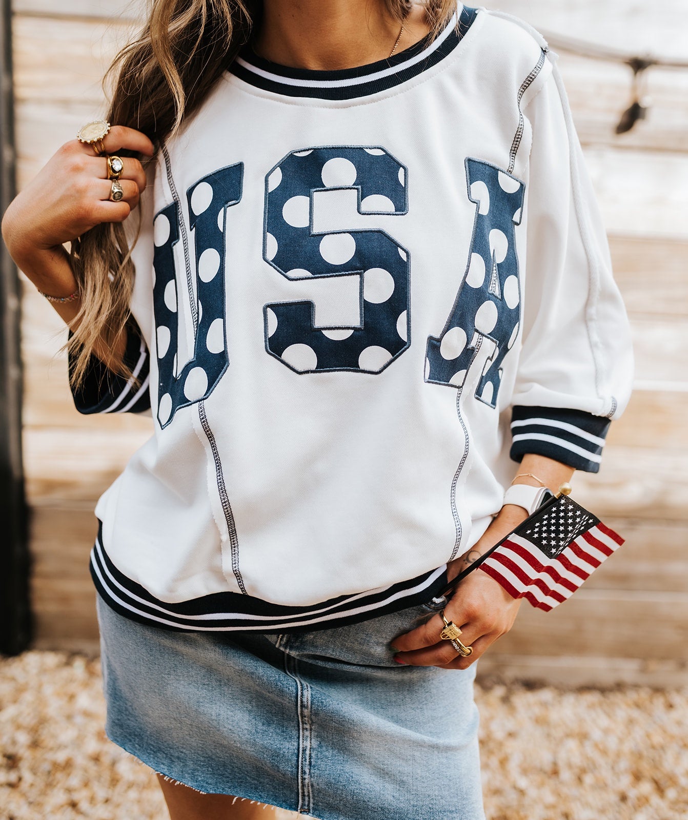 Navy/Ivory USA Sweatshirt SW10560LL
