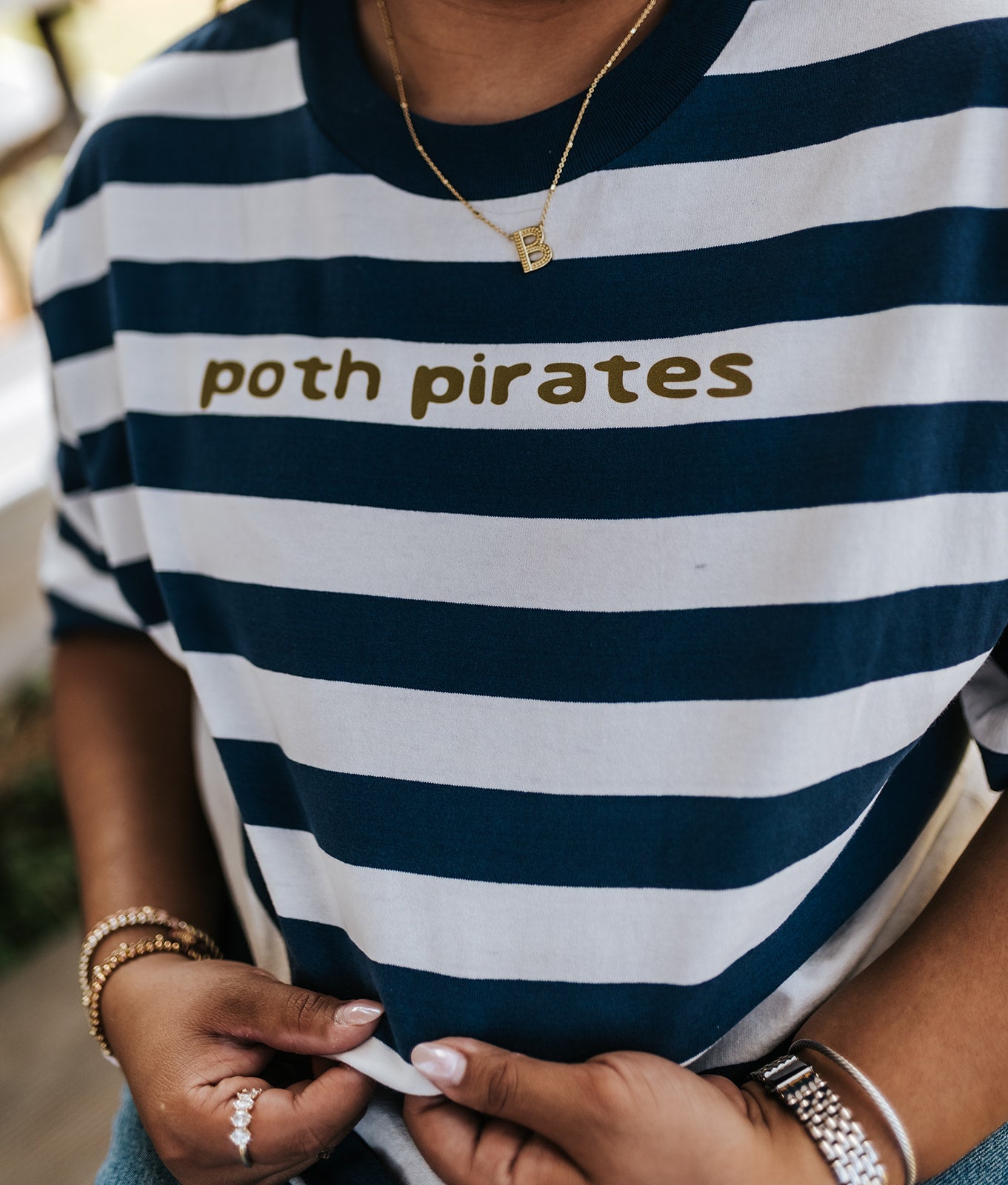 Poth Pirates Navy Stripe T-Shirt