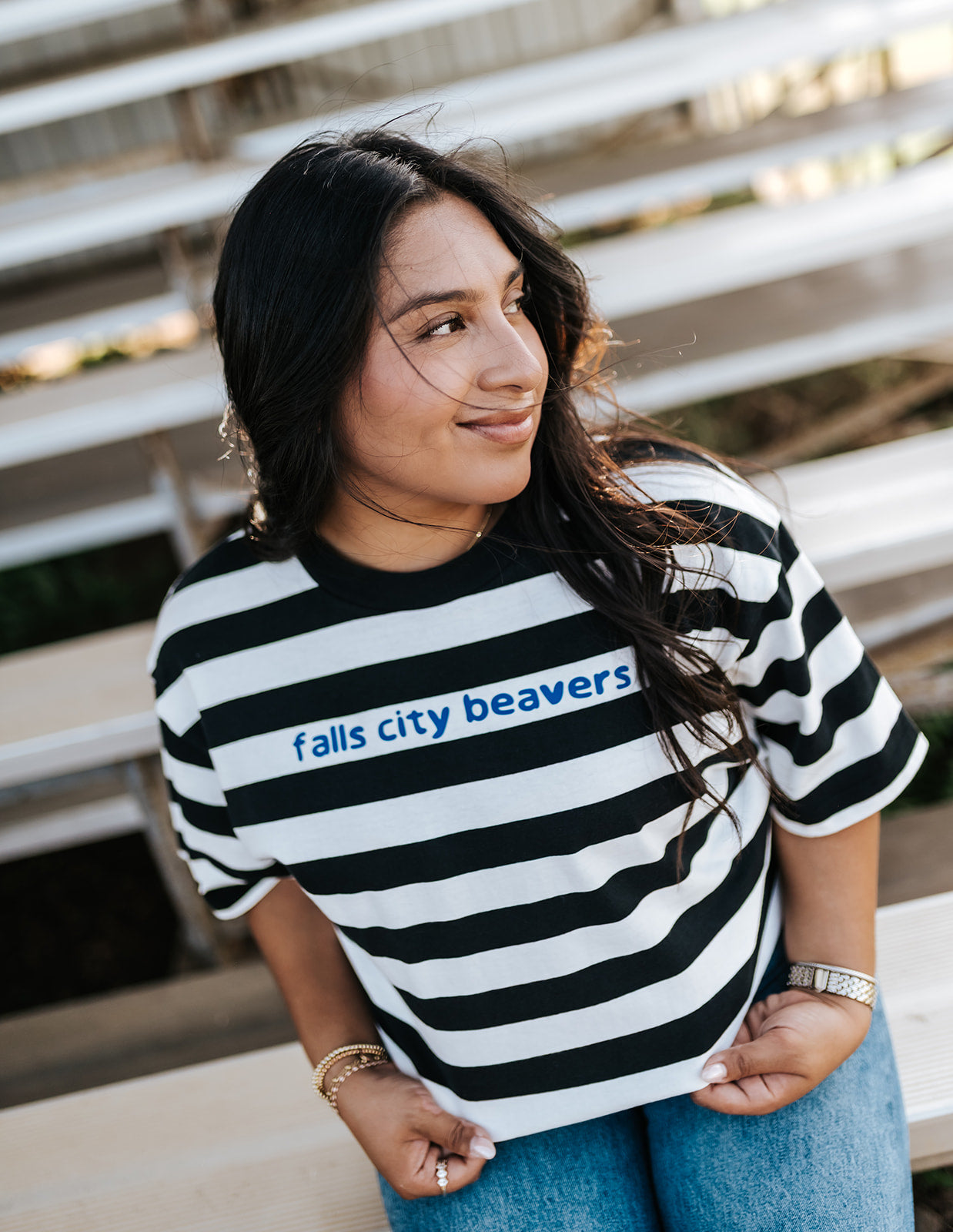 Falls City Beavers Black Stripe T-Shirt